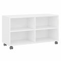 Moderner TV-Schrank auf Rollen, weiß, 90x35x35 cm