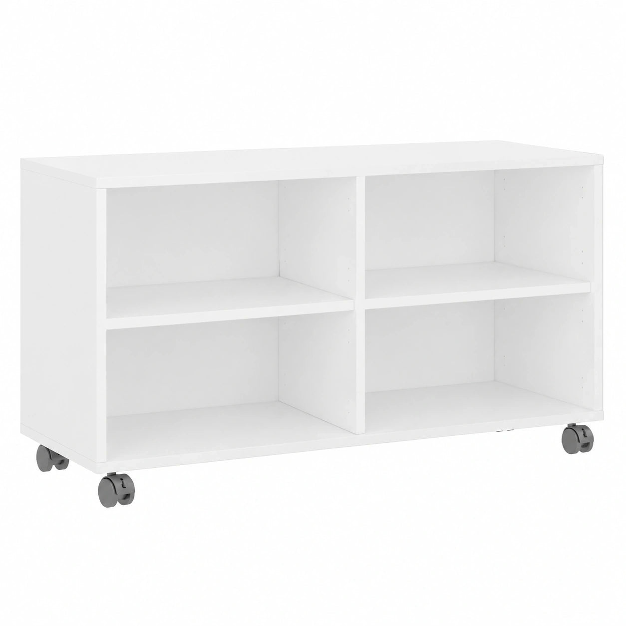 Moderner TV-Schrank auf Rollen, weiß, 90x35x35 cm