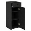 Moderner schwarzer Sideboard mit Eichenoptik, 3 Schubladen, 30x43x93 cm