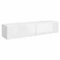Moderne TV-Konsole 200 cm mit hängendem oder stehendem Design, Weiß