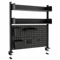 Zweistöckiges Schreibtischregal mit Klemme, Schwarz 80 cm, Desktop-Organizer mit Lochwand, Ablage für Büro, Zuhause oder Studentenwohnheim