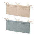 Baby-Wickeltisch-Organizer Set: 2-tlg, 38x20 cm, Khaki/Blau, Praktische Aufbewahrungstaschen für Wickelkommode & Babybett