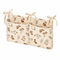 Babybett Organizer Hängend, Vielseitige Aufbewahrung mit 2 Taschen, Ideal für Windeln, Kleidung, Spielzeug – Beige Eichhörnchenmuster