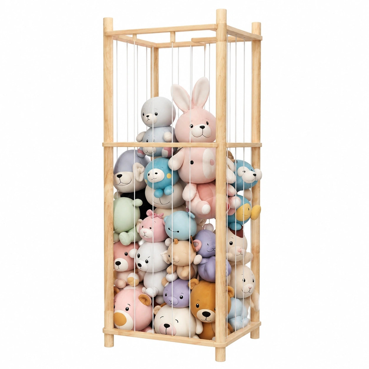 Große Holz-Spielzeugkiste für Kuscheltiere, 136x40x40 cm, ideal für Kinderzimmer und Wohnbereiche