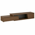 Moderner Walnuss-Fernsehtisch mit ausziehbarem Lowboard und Drei Schubladen, 180-280 cm