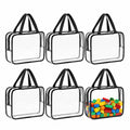 QWORK® 6er Set Aufbewahrungstaschen - Transparent, 30x10x22 cm, mit Griff & Reißverschluss für Spielzeug, Bausteine, Kosmetik, Bastelmaterial