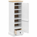Rustikaler Kleiderschrank aus Kiefernholz, 55x38x170 cm, Weiß