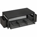 Ergonomischer Monitorständer mit Schublade und Stifthalter, Bildschirm- und Laptop-Erhöhung, ideal für Büroorganisation (Schwarz)