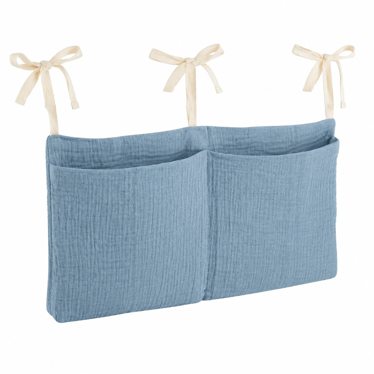 Hängender Babybett-Organizer mit 2 Taschen - Blau