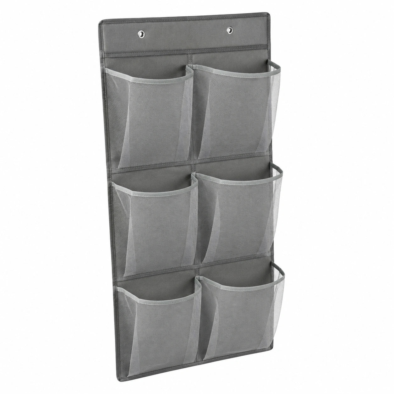 Wandhängendes Schuhregal mit 6 Fächern, bohrfreie Befestigung, ideal für Eingang und Wohnmobil, Schuh- und Toilettenartikel-Organizer, Grau, 2er-Set